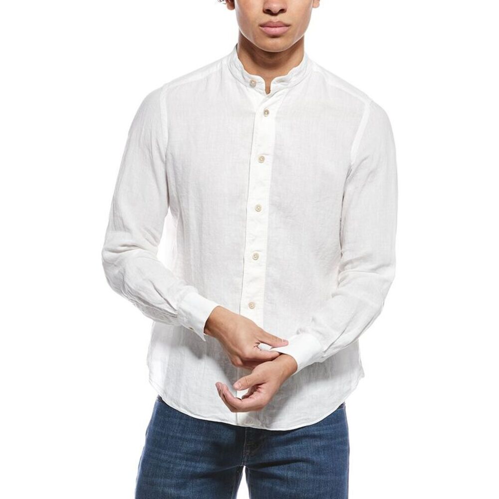 Eleventy Mens  Korean Linen-Blend Shirt